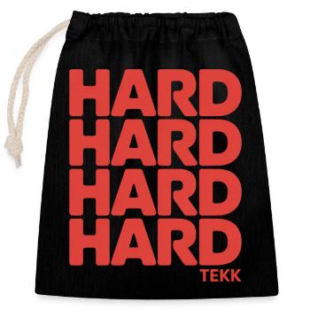 Hardtekk Tekke Allemagne de l’Est - Sac cadeau en coton avec cordon (25 x 30 cm) - noir - Devant
