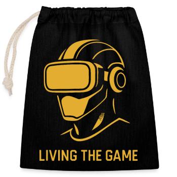 Life in the game VR avatar - Closable cotton gift bag (25x30cm) - black - Front