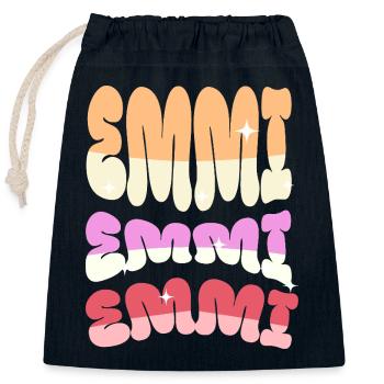 Emmi Emmely Emeli Emmeli - Closable cotton gift bag (25x30cm) - navy - Front