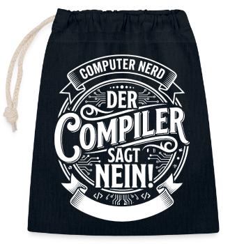 Le compilateur dit non - Sac cadeau en coton avec cordon (25 x 30 cm) - bleu marine - Devant