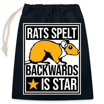 Rats Spelt Backwards Is Star Lustiger Ratte Spruch - Verschließbarer Geschenkbeutel aus Baumwolle (25x30cm) - Navy - Vorne