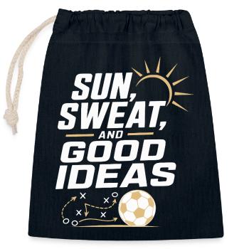 Sun, sweat and good ideas - Closable cotton gift bag (25x30cm) - navy - Front