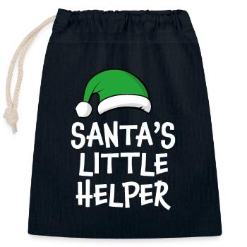 Santa's Little Helper - Closable cotton gift bag (25x30cm) - navy - Front