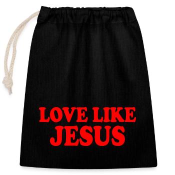 Love like jesus - Verschließbarer Geschenkbeutel aus Baumwolle (25x30cm) - Schwarz - Vorne
