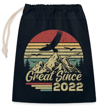 Vintage 2022 Retro 2022 Geburtstagsgeschenk - Verschließbarer Geschenkbeutel aus Baumwolle (25x30cm) - Navy - Vorne