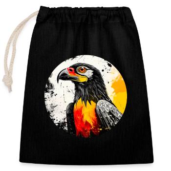Aigle allemand - Sac cadeau en coton avec cordon (25 x 30 cm) - noir - Devant