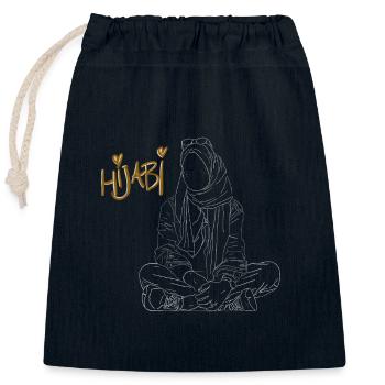 Hijabi - Verschließbarer Geschenkbeutel aus Baumwolle (25x30cm) - Navy - Vorne