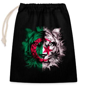 Algerien - Verschließbarer Geschenkbeutel aus Baumwolle (25x30cm) - Schwarz - Vorne