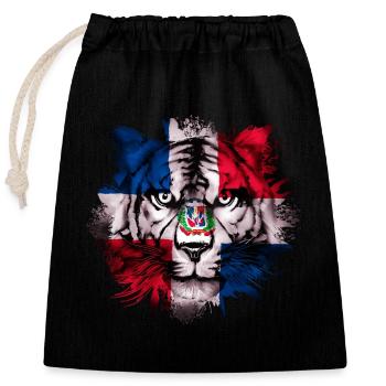 Dominican Republic - Closable cotton gift bag (25x30cm) - black - Front
