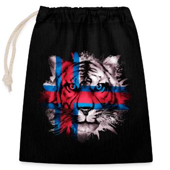 Faroe Islands - Closable cotton gift bag (25x30cm) - black - Front