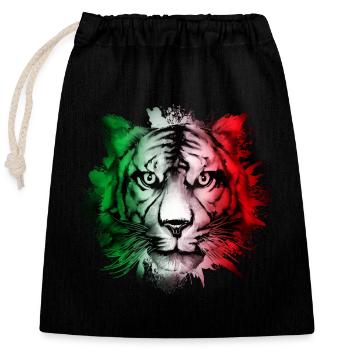 Italie - Sac cadeau en coton avec cordon (25 x 30 cm) - noir - Devant