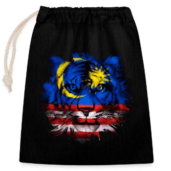 Malaysia - Closable cotton gift bag (25x30cm) - black - Front
