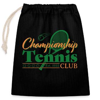 Tennis Club - Verschließbarer Geschenkbeutel aus Baumwolle (25x30cm) - Schwarz - Vorne