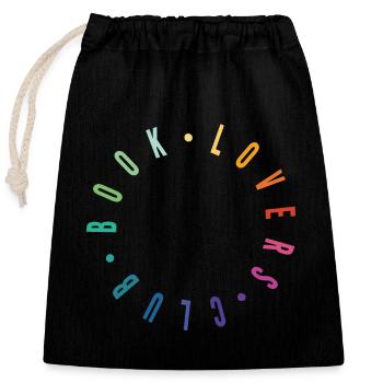 Book Lovers Club Rainbow - Closable cotton gift bag (25x30cm) - black - Front