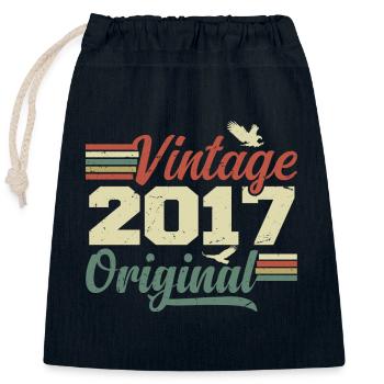 Vintage 2017 Retro Jubiläumsgeschenk - Verschließbarer Geschenkbeutel aus Baumwolle (25x30cm) - Navy - Vorne