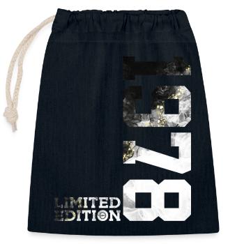 48. GEBURTSTAG LIMITED EDITION 1978 - Verschließbarer Geschenkbeutel aus Baumwolle (25x30cm) - Navy - Vorne