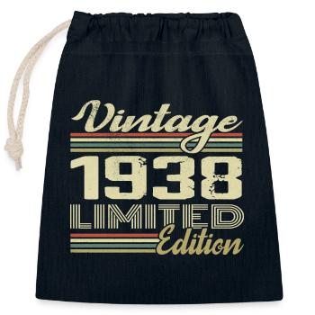 Birthday 86 Years Vintage 1938 Gift 1938 - Closable cotton gift bag (25x30cm) - navy - Front