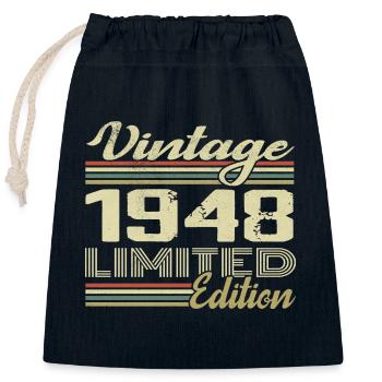 Birthday 76 Years Vintage 1948 Gift 1948 - Closable cotton gift bag (25x30cm) - navy - Front