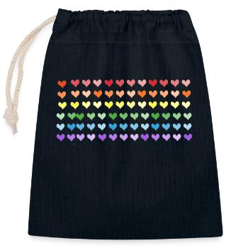Herzvorhang regenbogenfarben für Pride month lgbt - Verschließbarer Geschenkbeutel aus Baumwolle (25x30cm) - Navy - Vorne