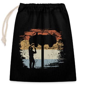 Car Mechanic - Workshop - Mechanic - Closable cotton gift bag (25x30cm) - black - Front