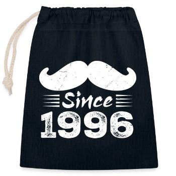 28th Birthday Gift - Vintage 1996 Moustache - Closable cotton gift bag (25x30cm) - navy - Front