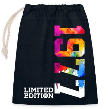 49TH BIRTHDAY LIMITED EDITION 1977 - Closable cotton gift bag (25x30cm) - navy - Front