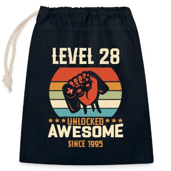 Level 28 abgeschlossen 1995 Geburtstagsgeschenk - Verschließbarer Geschenkbeutel aus Baumwolle (25x30cm) - Navy - Vorne