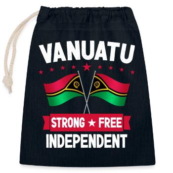 Vanuatu - Sac cadeau en coton avec cordon (25 x 30 cm) - bleu marine - Devant