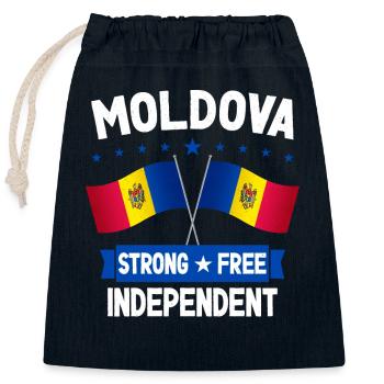 Moldawien - Verschließbarer Geschenkbeutel aus Baumwolle (25x30cm) - Navy - Vorne