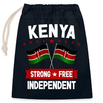 Kenia - Verschließbarer Geschenkbeutel aus Baumwolle (25x30cm) - Navy - Vorne