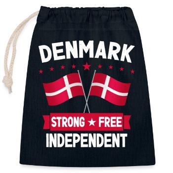 Dänemark - Verschließbarer Geschenkbeutel aus Baumwolle (25x30cm) - Navy - Vorne