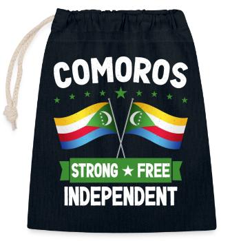 Comoros - Closable cotton gift bag (25x30cm) - navy - Front