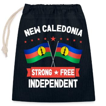 Nouvelle Calédonie - Sac cadeau en coton avec cordon (25 x 30 cm) - bleu marine - Devant