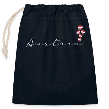 Austria - Closable cotton gift bag (25x30cm) - navy - Front