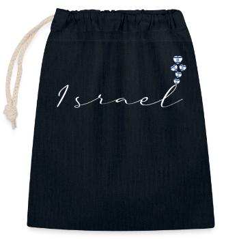 Israël - Sac cadeau en coton avec cordon (25 x 30 cm) - bleu marine - Devant