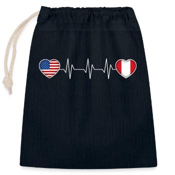 Peru - Closable cotton gift bag (25x30cm) - navy - Front