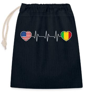 Mali - Verschließbarer Geschenkbeutel aus Baumwolle (25x30cm) - Navy - Vorne