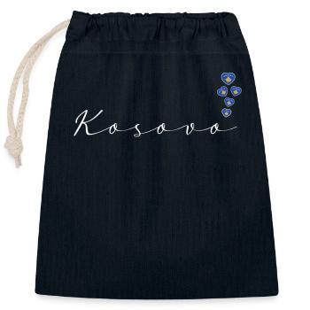 Kosovo - Closable cotton gift bag (25x30cm) - navy - Front