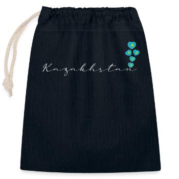Kasachstan - Verschließbarer Geschenkbeutel aus Baumwolle (25x30cm) - Navy - Vorne