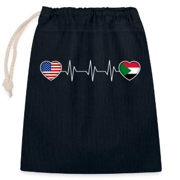 Sudan - Closable cotton gift bag (25x30cm) - navy - Front