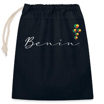 Bermudes - Sac cadeau en coton avec cordon (25 x 30 cm) - bleu marine - Devant