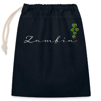 Zambia - Closable cotton gift bag (25x30cm) - navy - Front