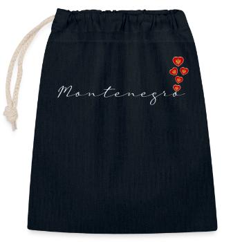 Montenegro - Closable cotton gift bag (25x30cm) - navy - Front