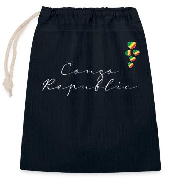 Kongo Republik - Verschließbarer Geschenkbeutel aus Baumwolle (25x30cm) - Navy - Vorne