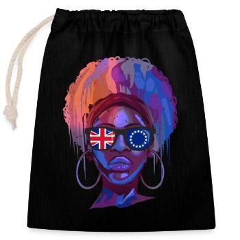 Cook (Îles) - Sac cadeau en coton avec cordon (25 x 30 cm) - noir - Devant