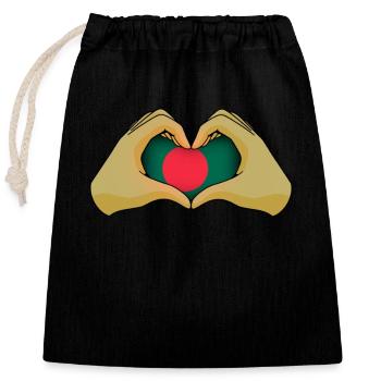 Bangladesh - Closable cotton gift bag (25x30cm) - black - Front