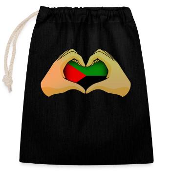 Martinique - Sac cadeau en coton avec cordon (25 x 30 cm) - noir - Devant