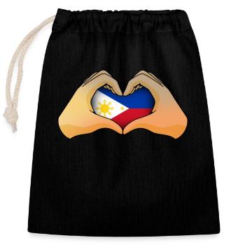 Philippines - Closable cotton gift bag (25x30cm) - black - Front