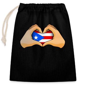 Puerto Rico - Closable cotton gift bag (25x30cm) - black - Front