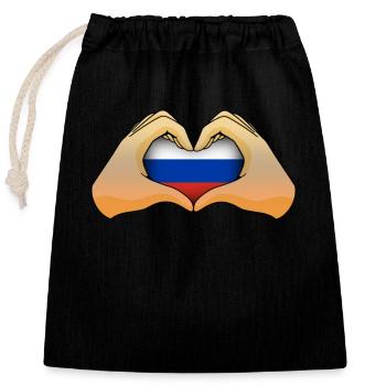 Russia - Closable cotton gift bag (25x30cm) - black - Front